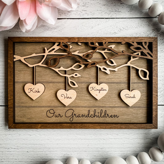 Heart Plaque - 4 to 12 Custom Names